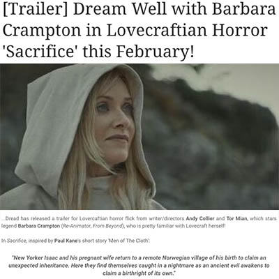  [Trailer] Dream Well with Barbara Crampton in Lovecraftian Horror 'Sacrifice' this February!